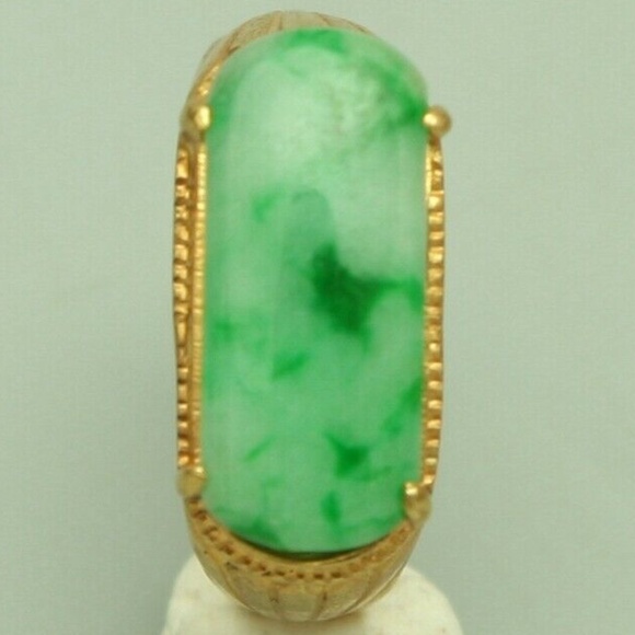 Cert'd Genuine Untreated Green A Jadeite Jade 925 Silver US 6 Ring - Picture 9 of 12